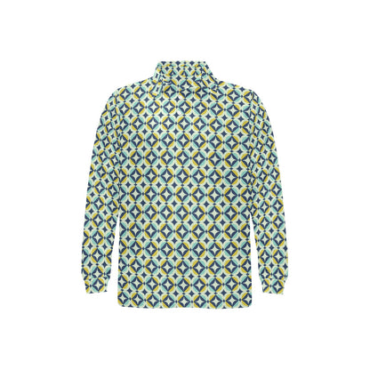 Swedish Design Pattern Long Sleeve Polo Shirt For Men's