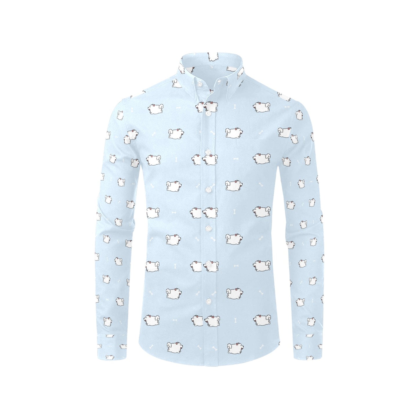 Samoyeds Print Design LKS302 Men's Long Sleeve Dress Shirt