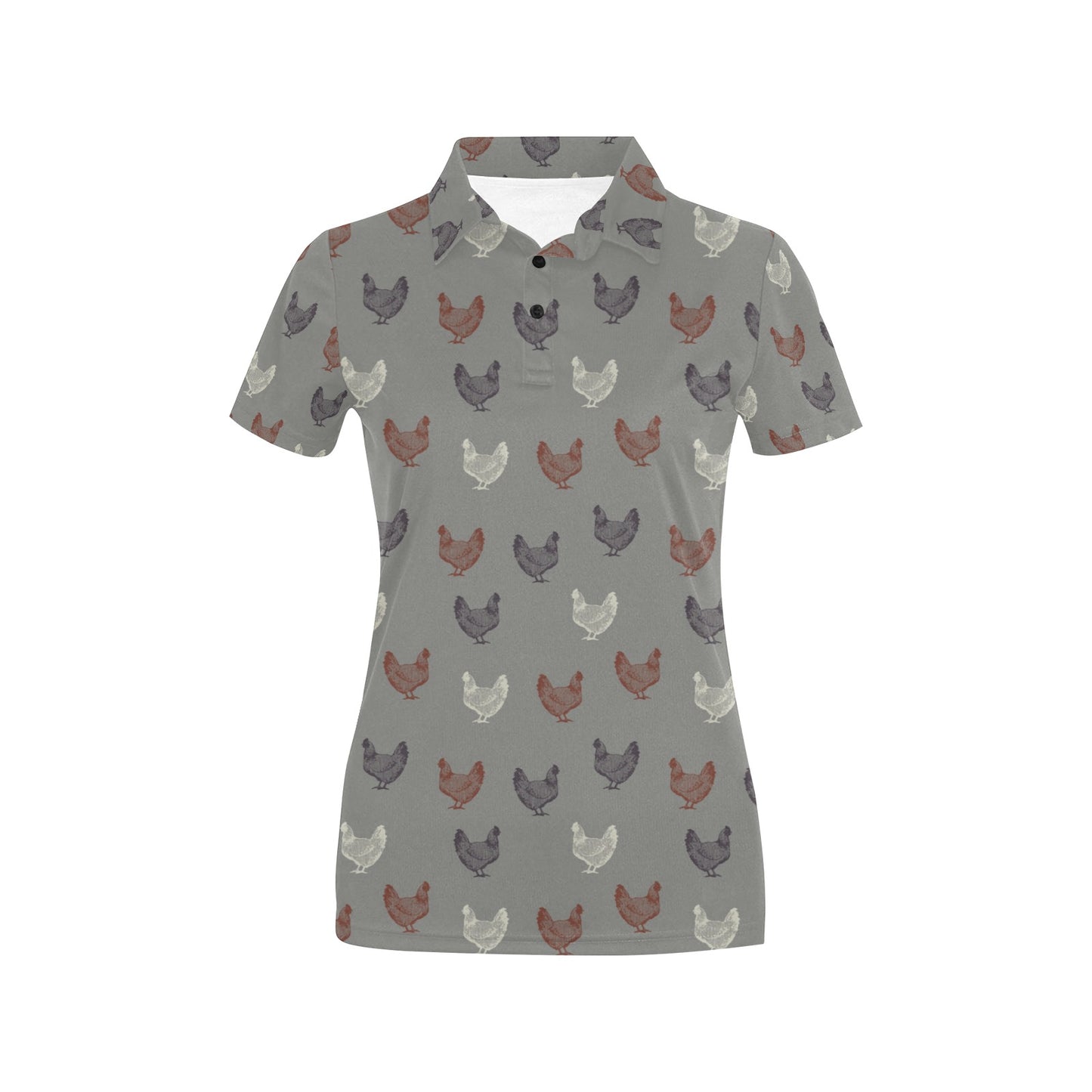Chicken Pattern Print Design 01 Women's Polo Shirt