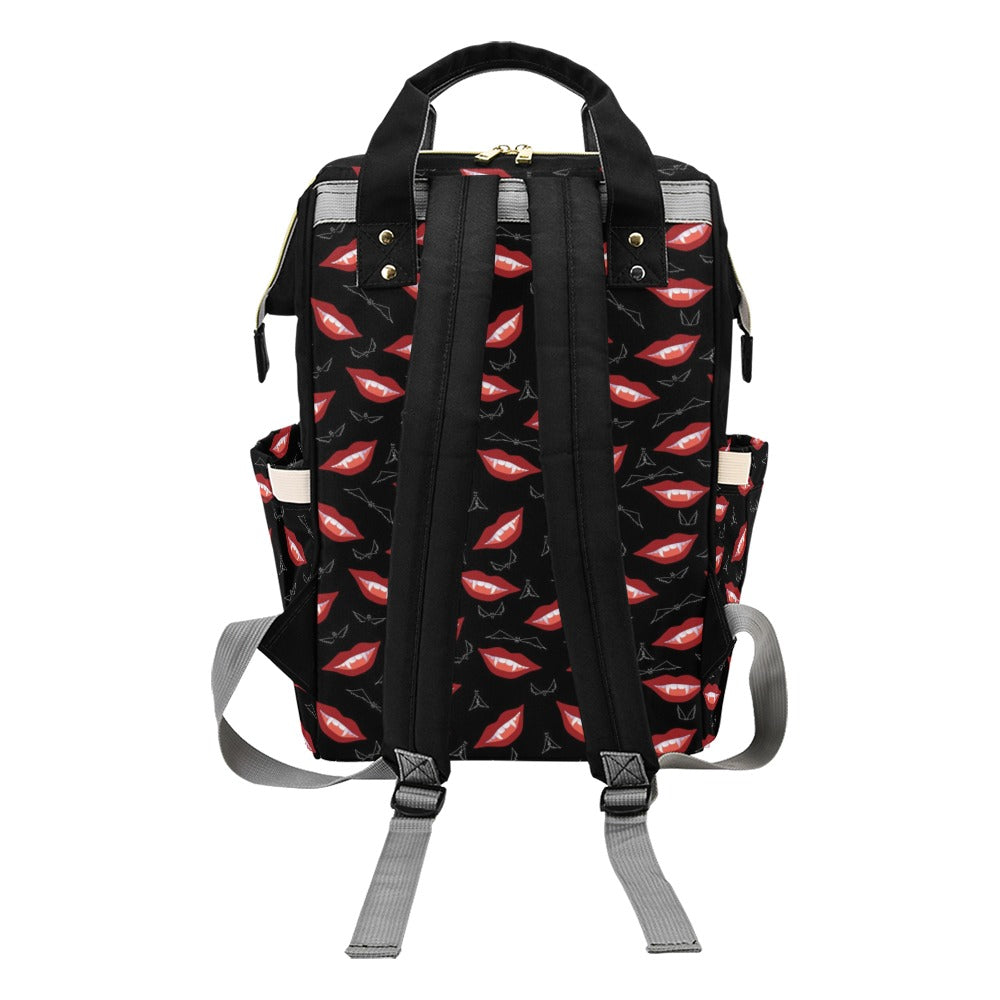 Vampire Lips Print Design LKS301 Diaper Bag Backpack