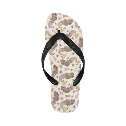 Squirrel Print Design LKS307 Flip Flops
