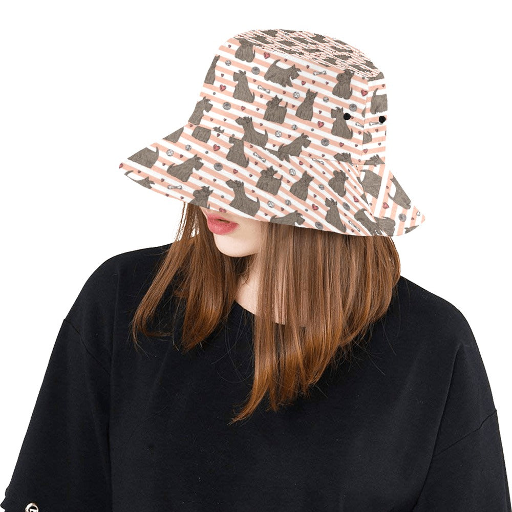 Scottish Terriers Print Design LKS3016 Unisex Bucket Hat