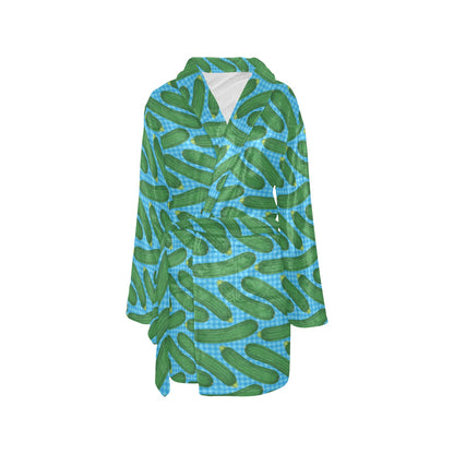 Zucchini Print Design LKS301 Women's Fleece Robe