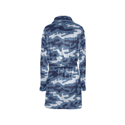 Jean Camouflage Pattern Print Design 05 Women's Fleece Robe