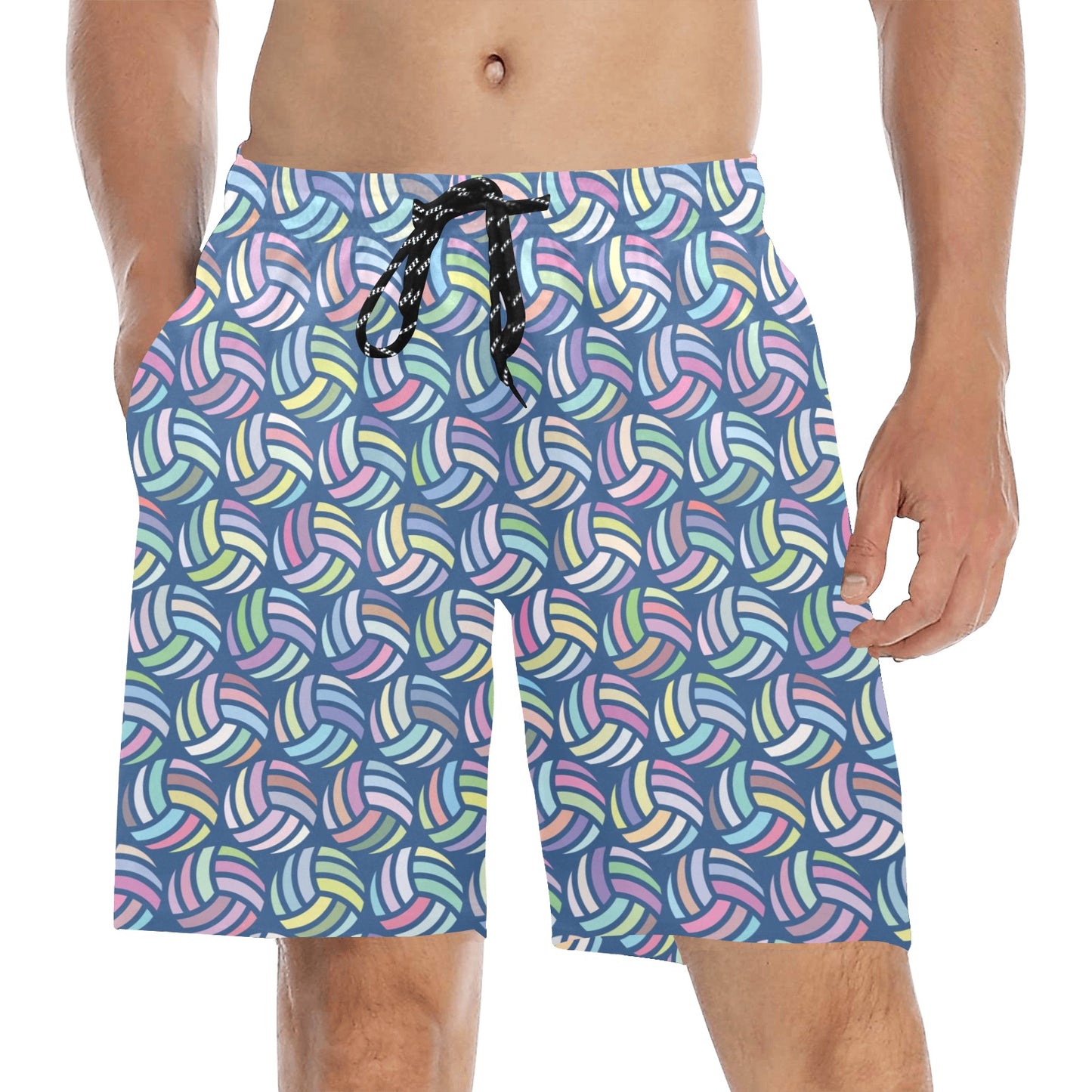 Volleyball Print Design LKS301 Men's Swim Trunks Beach Shorts