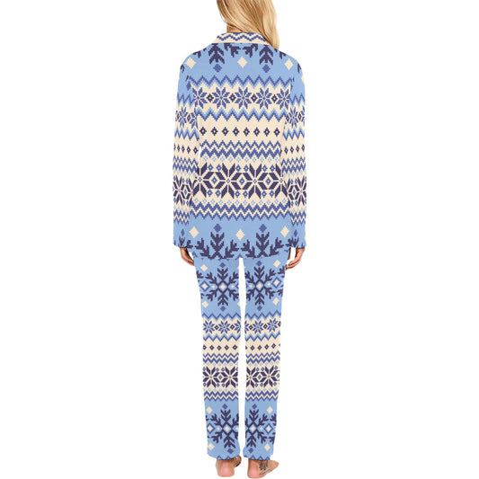Nordic Pattern Print Design A03 Women's Long Pajama Set