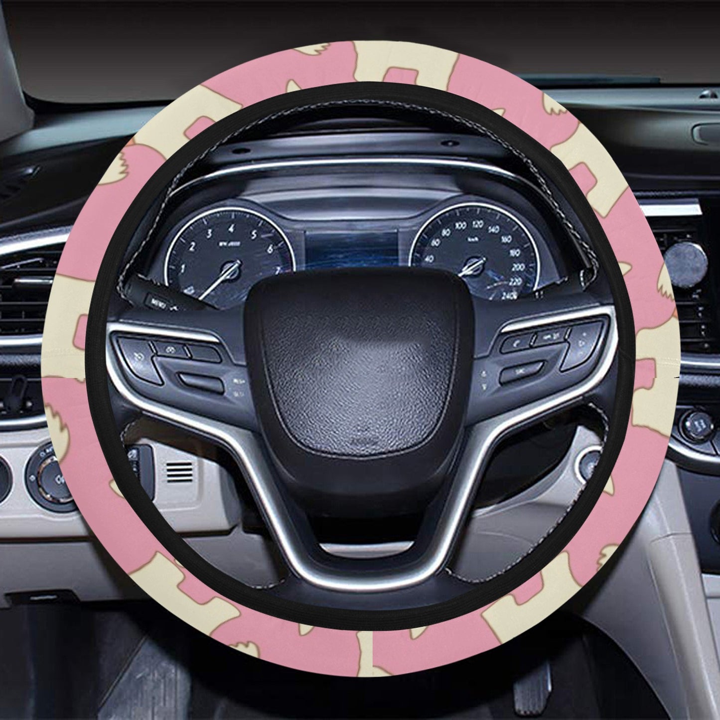 Scottish Terriers Print Design LKS306 Steering Wheel Cover with Elastic Edge