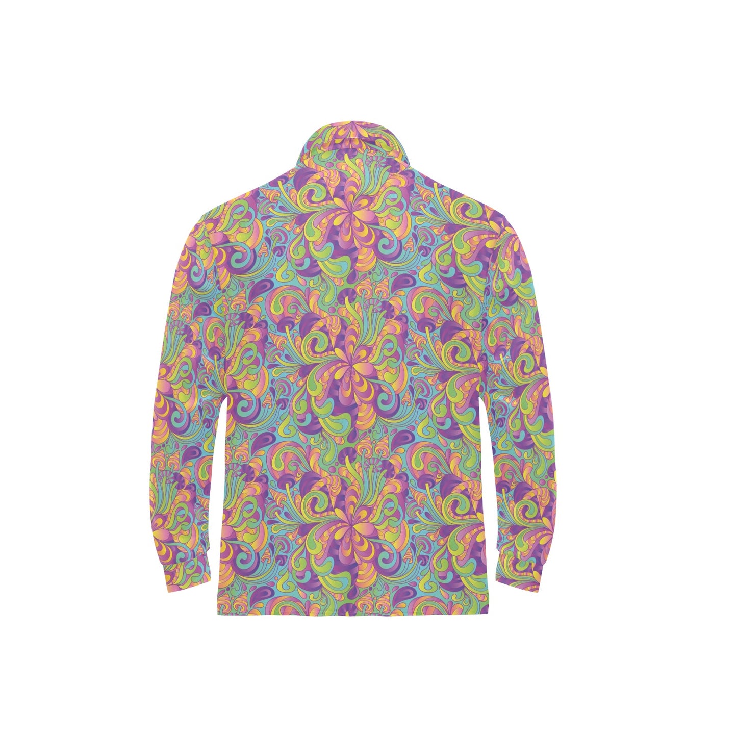 Trippy Print Design LKS306 Long Sleeve Polo Shirt For Men's