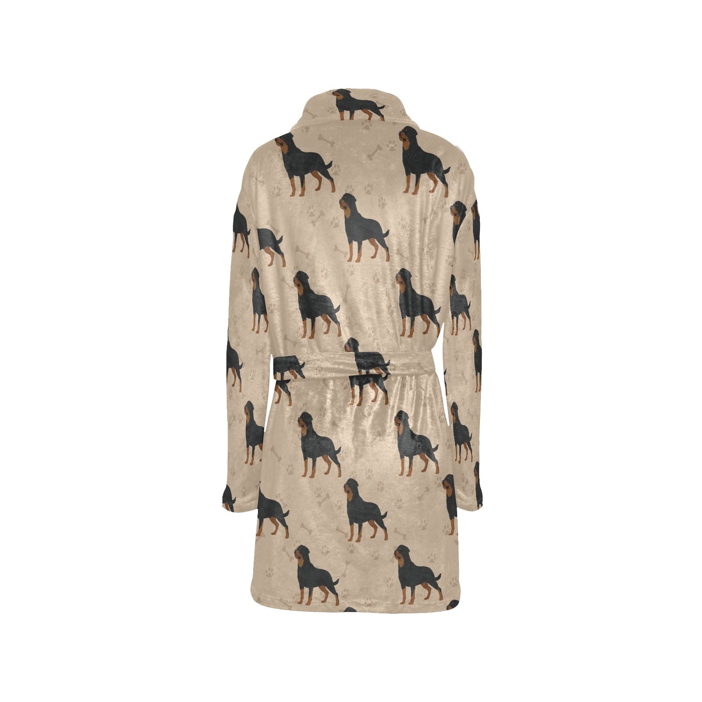 Rottweiler Pattern Print Design A01 Women's Fleece Robe