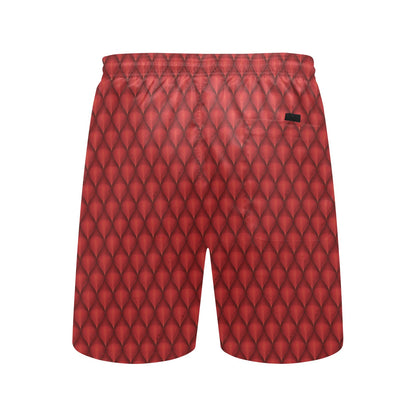 Dragons Red Skin Texture Men's Swim Trunks Beach Shorts