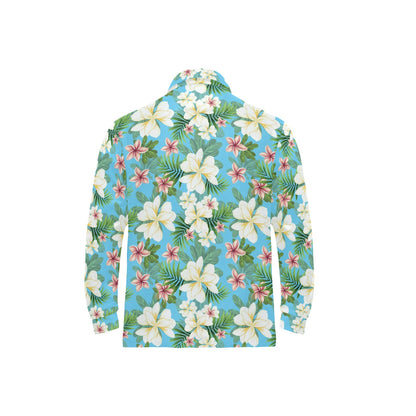 Plumeria Pattern Print Design PM028 Long Sleeve Polo Shirt For Men's