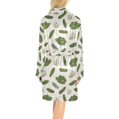Cucumber Pattern Print Design CC05 Women's Fleece Robe