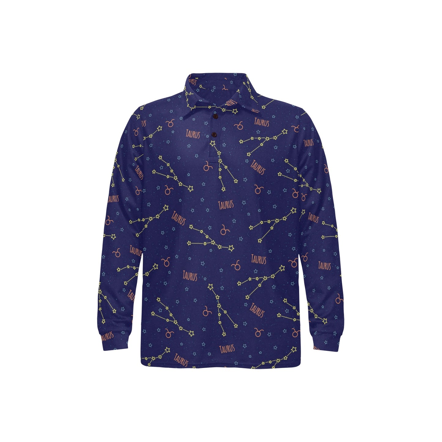 Taurus Print Design LKS301 Long Sleeve Polo Shirt For Men's