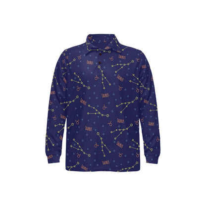 Taurus Print Design LKS301 Long Sleeve Polo Shirt For Men's