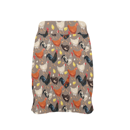 Chicken Evolution Pattern 17" Golf & Pickleball Skort with Pockets