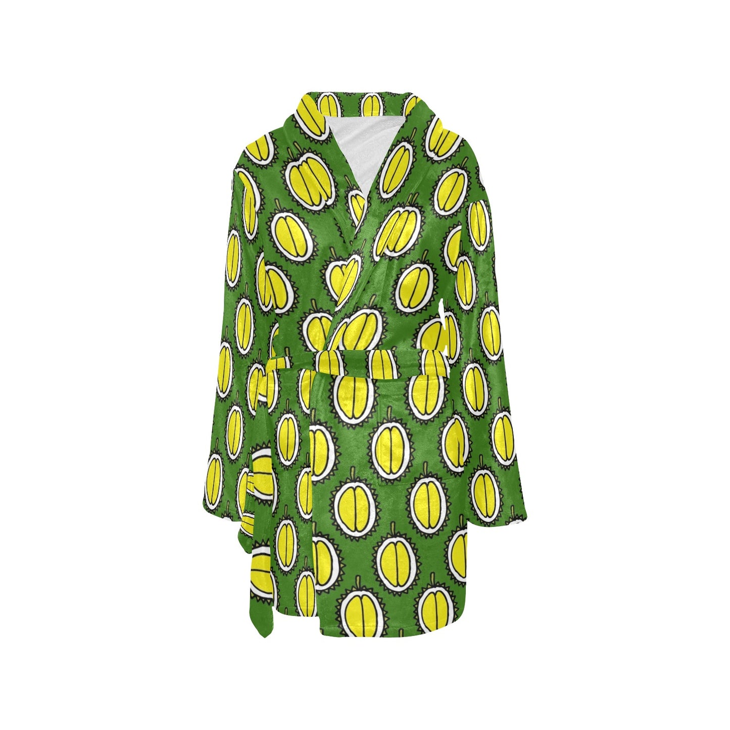 Durian Pattern Print Design DR01 Women's Fleece Robe