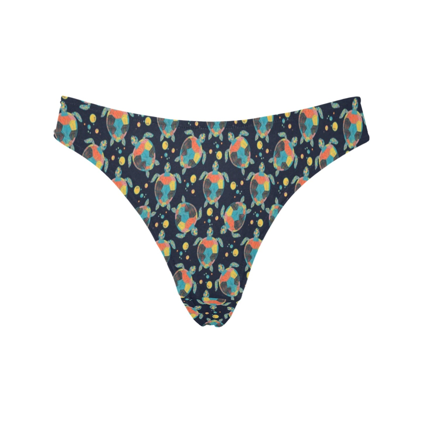 Sea Turtle Colorful with bubble Print Women's Thongs