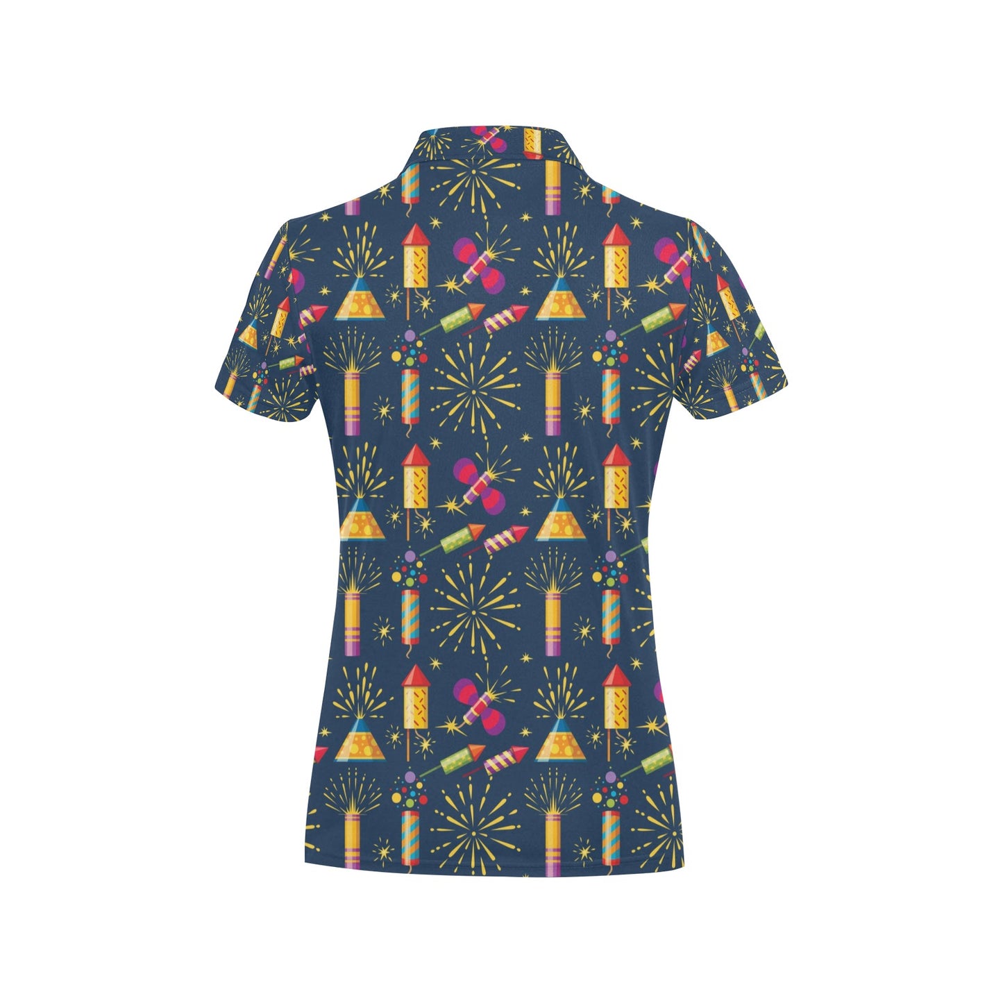 Firework Sparkling Rockets Print Design LKS306 Women's Polo Shirt