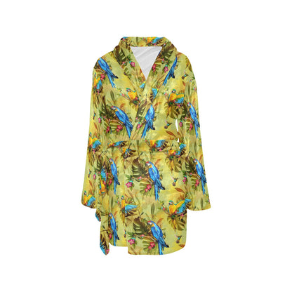 Parrot Pattern Print Design A02 Women's Fleece Robe