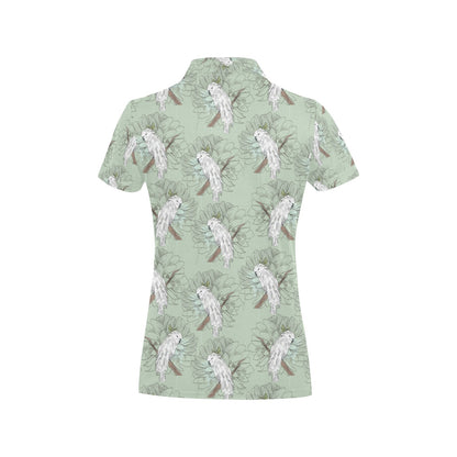 Cockatiel Pattern Print Design 01 Women's Polo Shirt