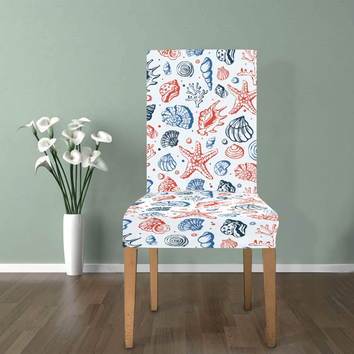 Seashell Print Design LKS307 Dining Chair Slipcover
