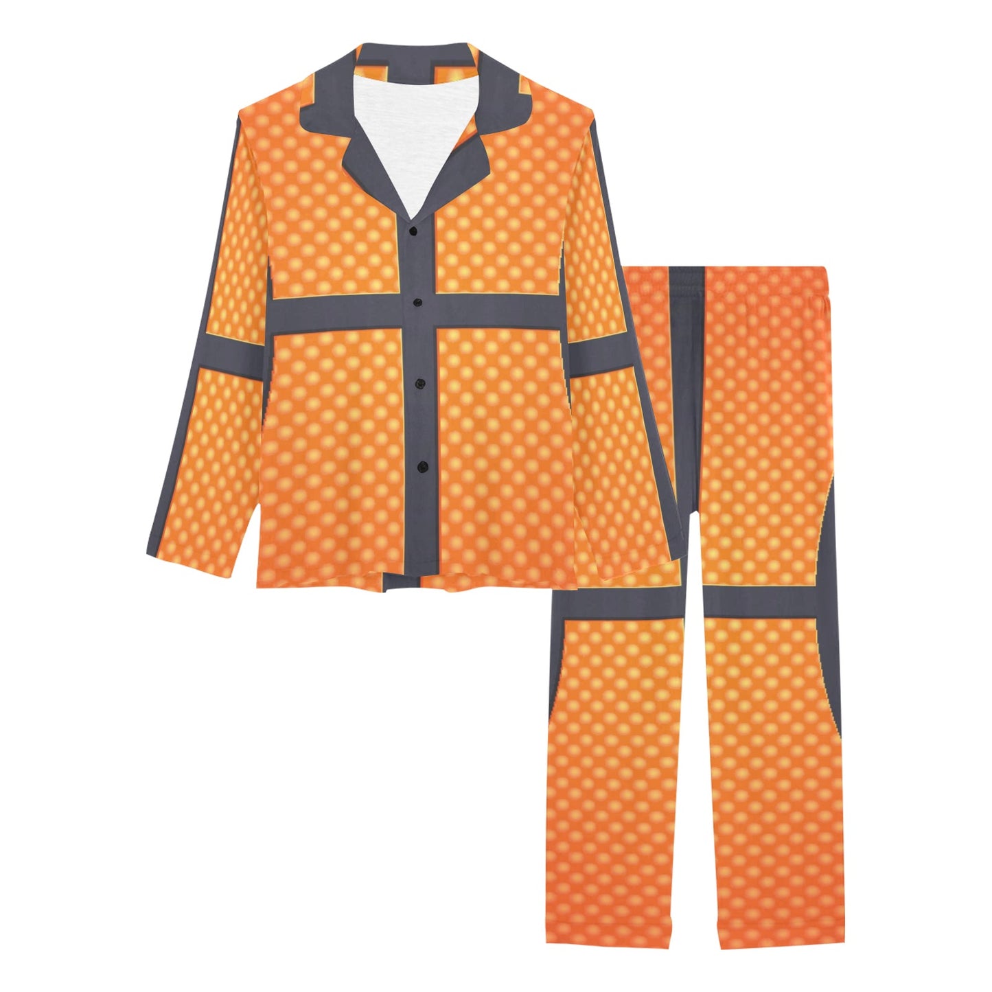 Basketball Texture Print Pattern Women's Long Pajama Set