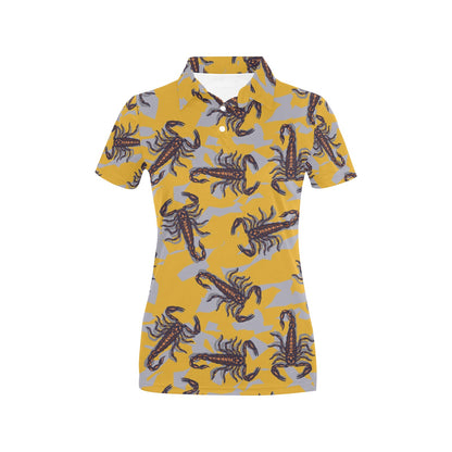 Scorpion Pattern Print Design 01 Women's Polo Shirt