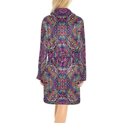 Boho Pattern Print Design 06 Women's Fleece Robe