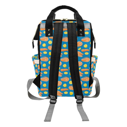 Salmon Steak With Lemon Print Design LKS308 Diaper Bag Backpack