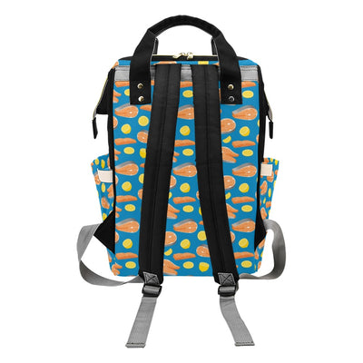 Salmon Steak With Lemon Print Design LKS308 Diaper Bag Backpack