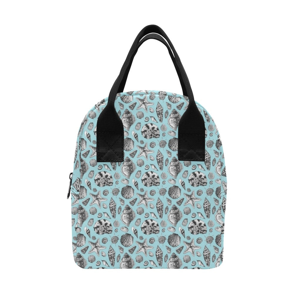 Seashell Beach Print Design LKS302 Insulated Lunch Bag