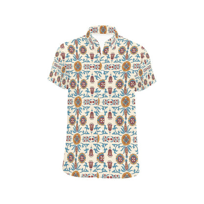 Suzani Print Design LKS301 Men Short Sleeve Button Up Shirt