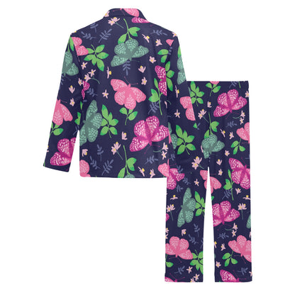 Monarch Butterfly Pattern Print Design 03 Men's Long Pajama Set