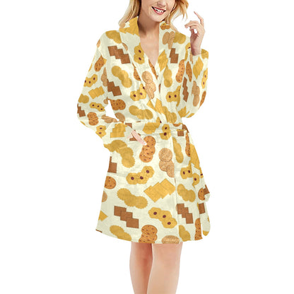 Cookie Pattern Print Design 06 Women's Fleece Robe