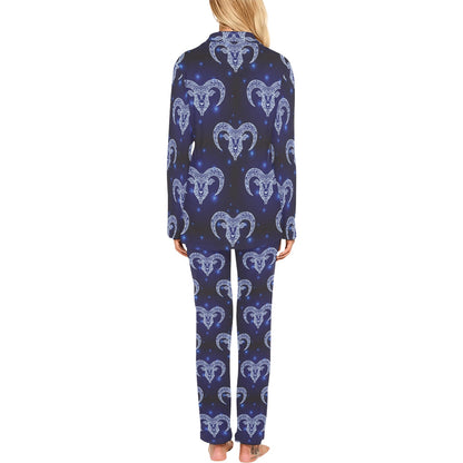 Aries Zodiac Pattern Print Design 01 Women's Long Pajama Set