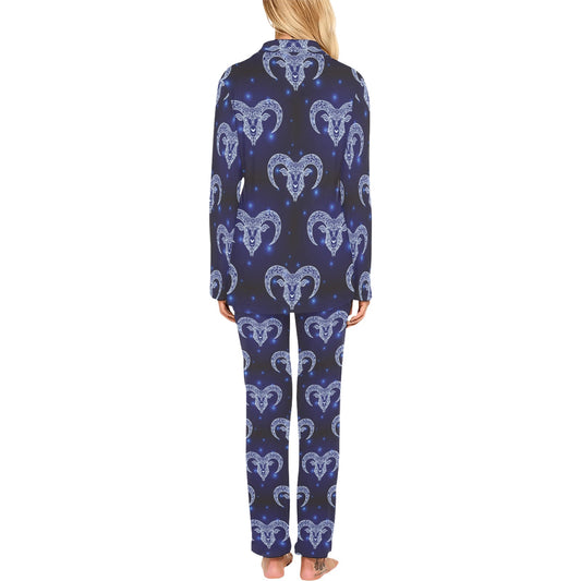 Aries Zodiac Pattern Print Design 01 Women's Long Pajama Set