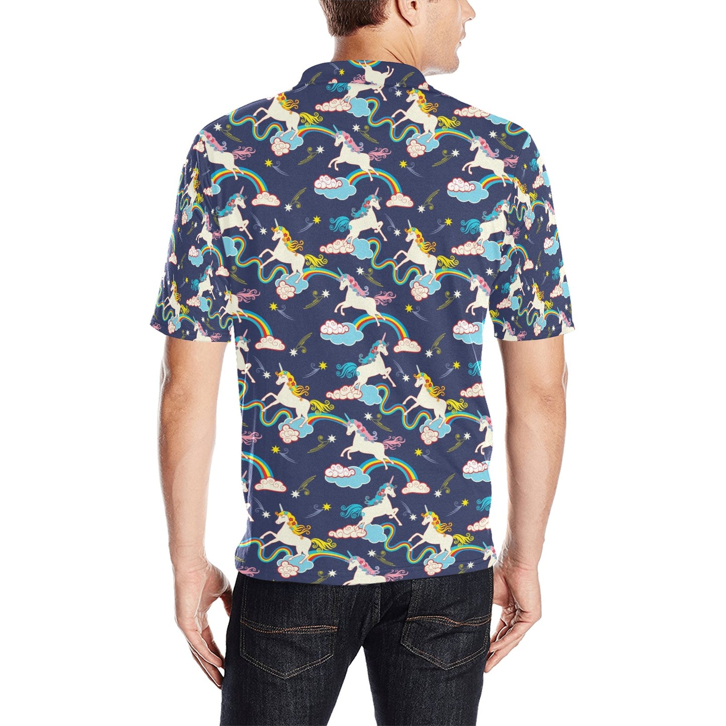 Unicorn Print Design LKS304 Men Polo Shirt