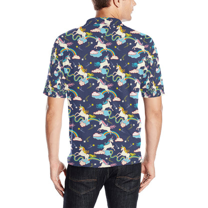 Unicorn Print Design LKS304 Men Polo Shirt
