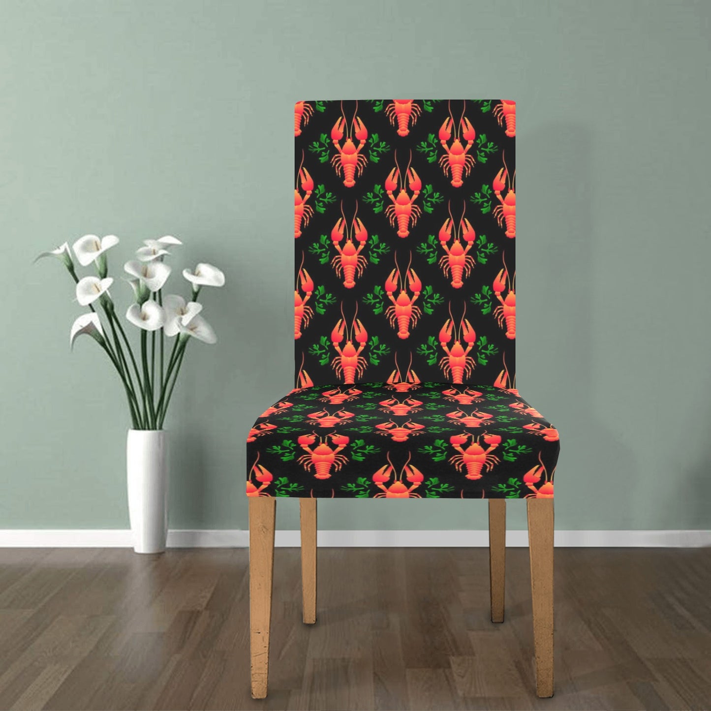 Lobster Print Design LKS403 Dining Chair Slipcover