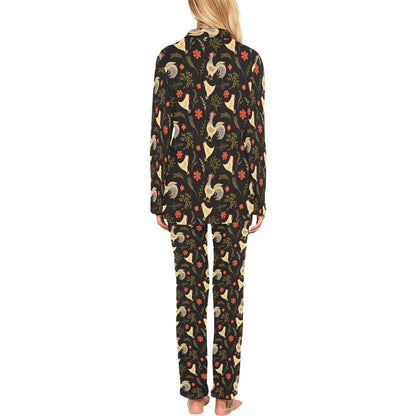 Chicken Pattern Print Design 04 Women's Long Pajama Set
