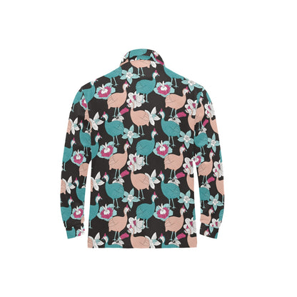 Guinea Fowl Pattern Print Design 03 Long Sleeve Polo Shirt For Men's