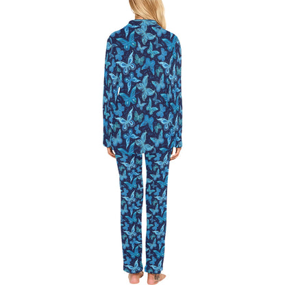 Butterfly Pattern Print Design 03 Women's Long Pajama Set