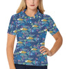 Flying Fish Pattern Print Design 01 Women's Polo Shirt