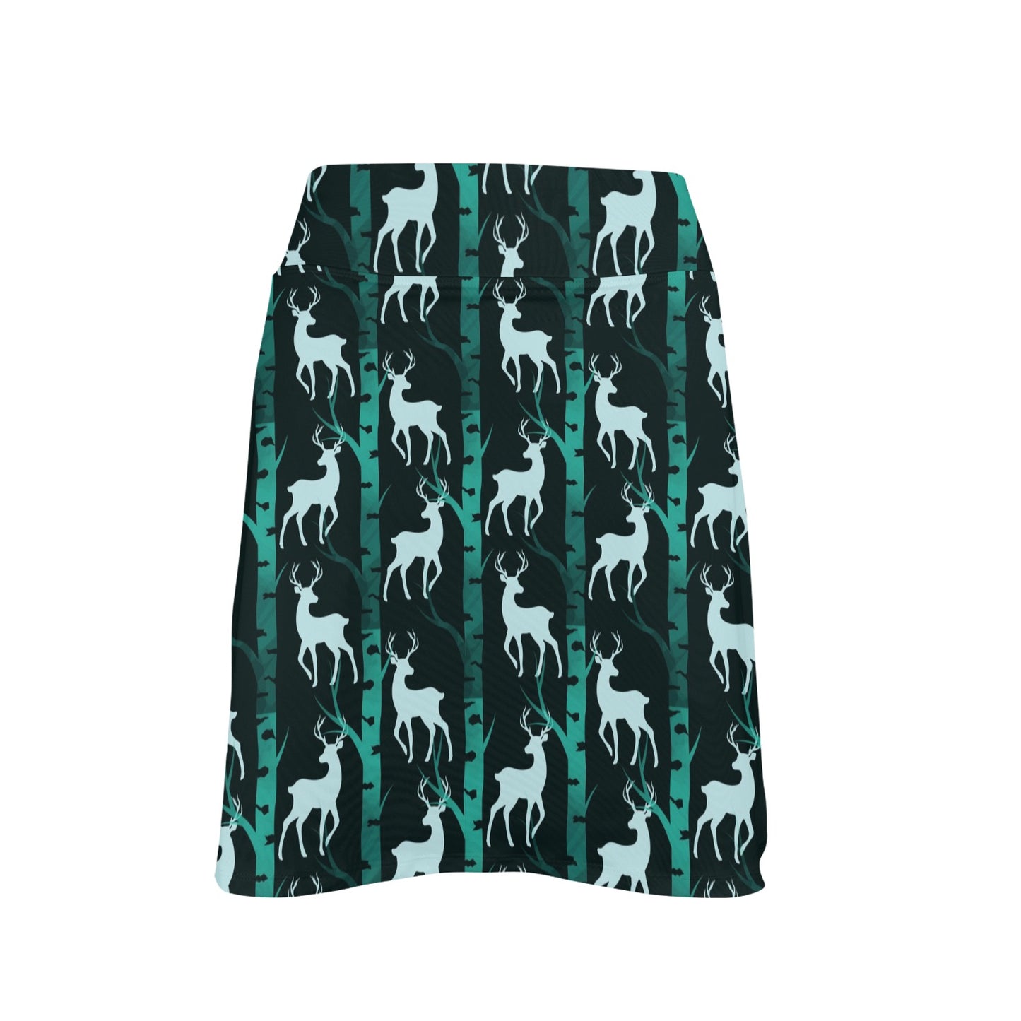 Deer Jungle Print Pattern 17" Golf & Pickleball Skort with Pockets