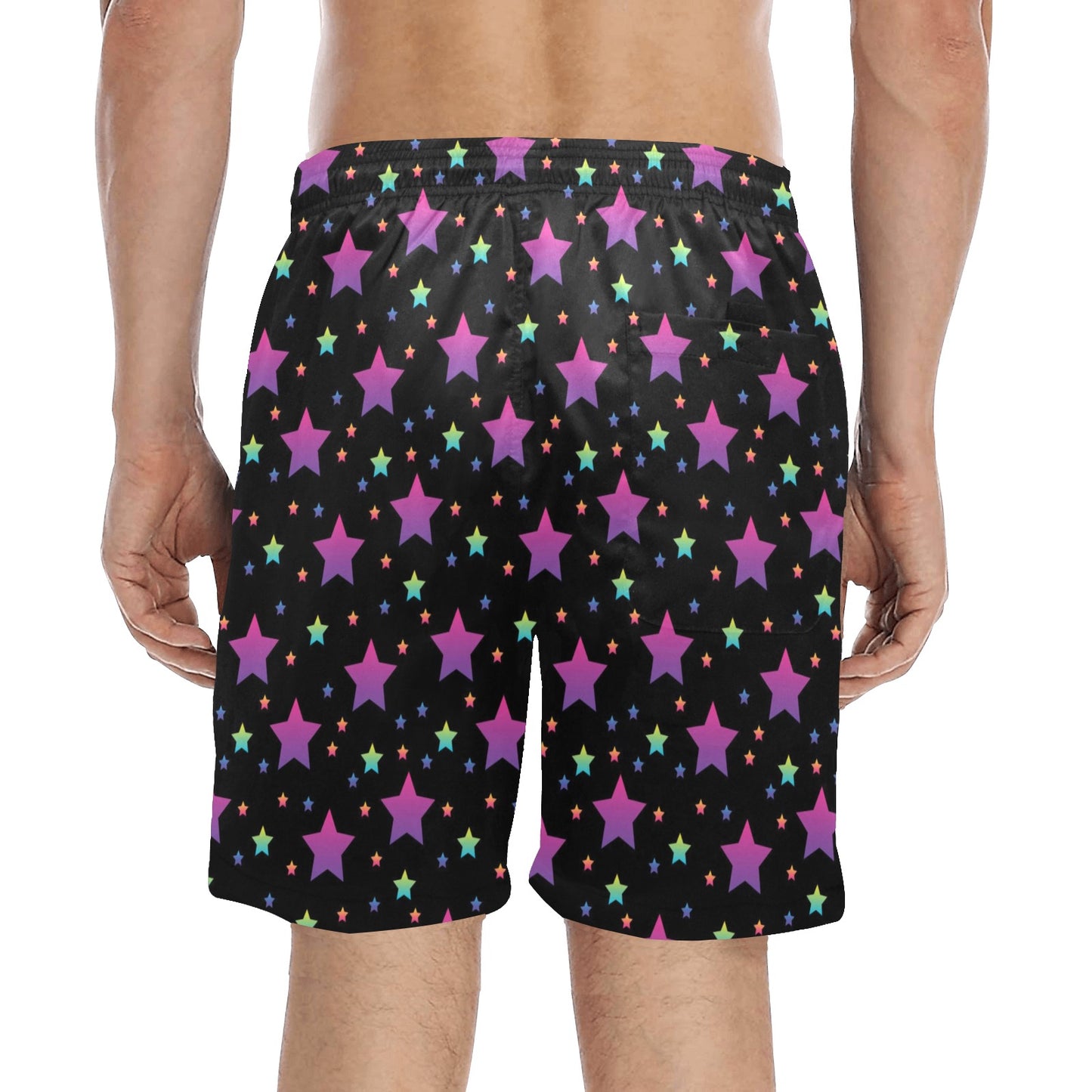 Star Print Design LKS305 Men's Swim Trunks Beach Shorts