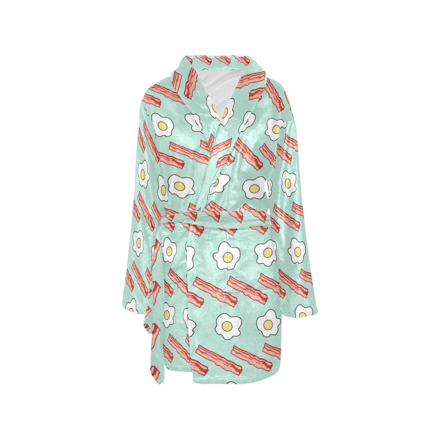Bacon Sausage Pattern Print Design 01 Women's Fleece Robe