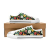 Hibiscus With Butterfly Print Design LKS305 Women's White Low Top Shoes