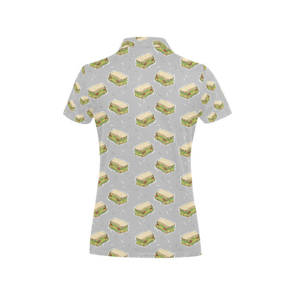 Sandwich Print Design LKS304 Women's Polo Shirt