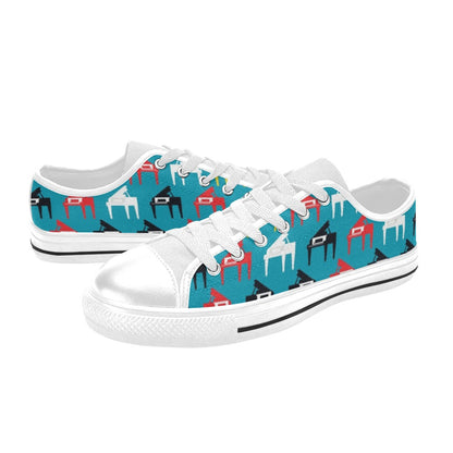 Piano Print Design LKS403 Women's White Low Top Shoes
