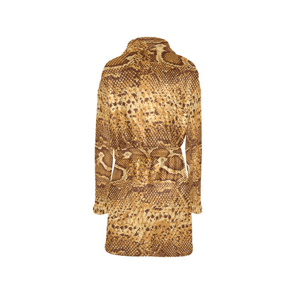 Python Brown Pattern Print Design A03 Women's Fleece Robe